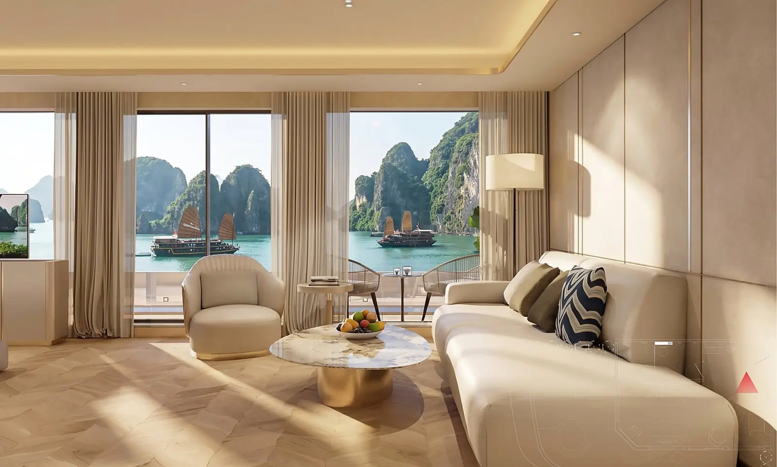 Ocean-view suite aboard Chronos Cruise