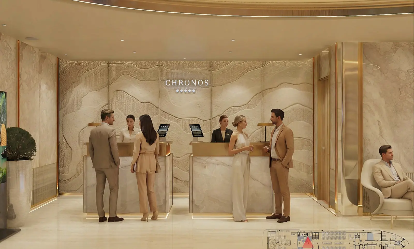 Chronos Cruise reception and hospitality team